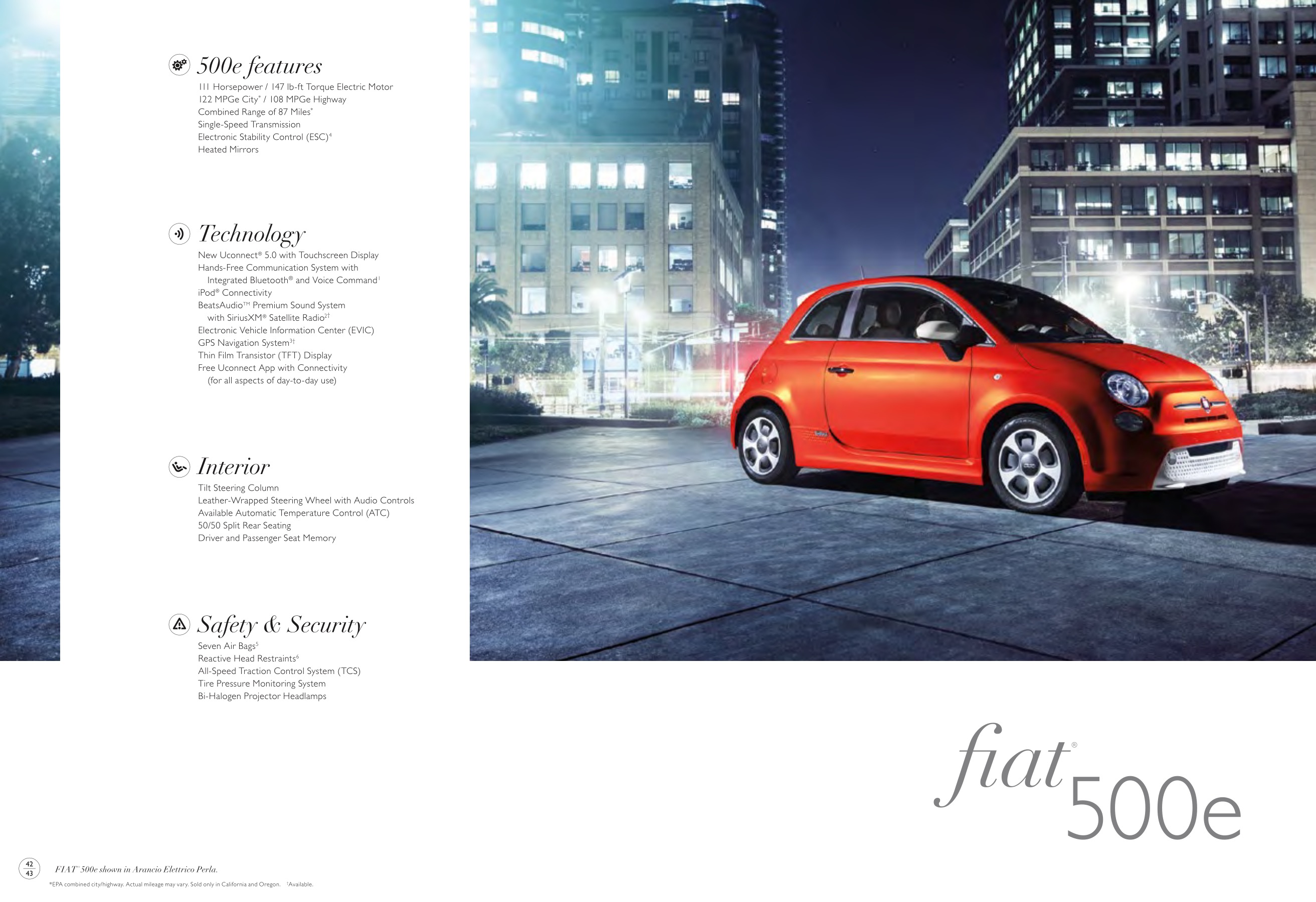 2016 Fiat 500 Brochure Page 1